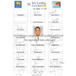 SRI LANKA "A" CRICKET AUTOGRAPHS 2007 A sheet signed by 21 players and officials including Thilan