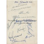 NEW ZEALAND CRICKET AUTOGRAPHS An album page signed by 12 members of 1949 tourists, inc. Hadlee,