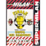 1990 EUROPEAN CUP FINAL AC Milan v Benfica played 23/5/1990 in Vienna. Official AC Milan ''