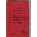 ARSENAL HANDBOOK 1934/5 Slightly creased and very slightly marked. Generally good