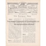 ARSENAL Four page home programme v Bury 13/10/1924. Ex Bound Volume. Generally good