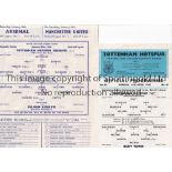 SPURS Three Tottenham single sheet home programmes v Eynesbury Rovers Eastern Counties League Cup