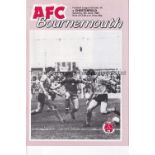 GEORGE BEST Programme for the Bournemouth home match v Chesterfield 9/4/1983 in which Best played