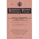 TOTTENHAM HOTSPUR Programme for the away Eastern Counties League match v. Sudbury Town 30/4/1960,