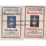MAN UNITED Two pirate programmes both in the FA Cup and both printed by Buick v Charlton Athletic