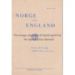 NORWAY / ENGLAND Programme Norway v England in Oslo 18/5/1949. With insert. Good/very good