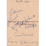 CRICKET AUTOGRAPHS The South album page signed by 9 members of the side that played The North