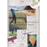 JACK NICKLAUS / GOLF Framed , signed article about the opening of the Nicklaus Course at Carden