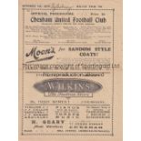 CHESHAM UNITED V AYLESBURY 1929 Programme for the FA Cup tie at Chesham 5/10/1929, very slight