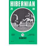 GEORGE BEST Programme for the postponed match Hibernian v Dundee, due to take place 19/1/