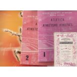 OLYMPICS A collection of 7 Athletics Olympic Games programmes (Days 1-8 lacking Day 5) from Rome