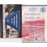 PORTSMOUTH Programme Portsmouth v Leicester City at Arsenal FA Cup Semi Final 1948/49 (folds) plus