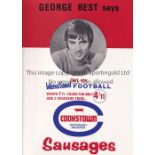 GEORGE BEST A 12" x 9" shop window advertising card for Cookstown Farm Sausages from in Northern