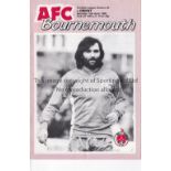 GEORGE BEST Programme for Bournemouth at home to Orient 2/4/1983 with Best on the front cover.
