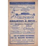 GILLINGHAM V BRIGHTON 1952 Programme for the League match at Gillingham 2/2/1952. Generally good