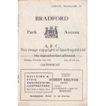 BRADFORD PARK AVENUE V GATESHEAD 1951 Programme for the League match at Bradford 17/11/1951,