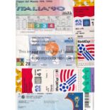 WORLD CUP TICKETS A collection of 15 World Cup tickets from six different tournaments 1990 (1), 1994
