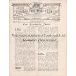 ARSENAL Four page home programme v Huddersfield Town 15/12/1923. Two small punch holes. No