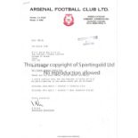 CLUB CORRESPONDENCE Football Club correspondence on official letter headed paper from 30 different