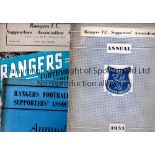 RANGERS A collection of 4 Rangers Supporters ' Association Annuals 1950 (lacks covers) , 1951,