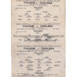 FULHAM / CHELSEA Three single sheet programmes from London War matches at Craven Cottage 15/11/