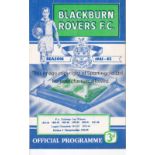 BLACKBURN Home programme for the postponed Manchester United match 23/12/1961 . Good