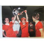 LIVERPOOL A col 16 x 12 photo of Liverpool’s Tommy Smith, Ian Callaghan and Phil Neal celebrating