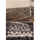 CARDIFF CITY Three original 8" X 6" B/W press photographs with stamps on the reverse including