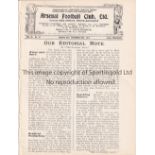 ARSENAL Four page home programme v Everton 27/12/1920. Ex Bound Volume. Generally good