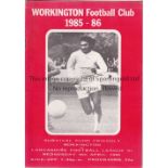 GEORGE BEST Programme for Workington v Lancashire Football League XI 9/4/1986. Best played for