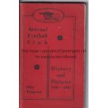 ARSENAL Handbook for 1936/7 season. Staples removed. Generally good