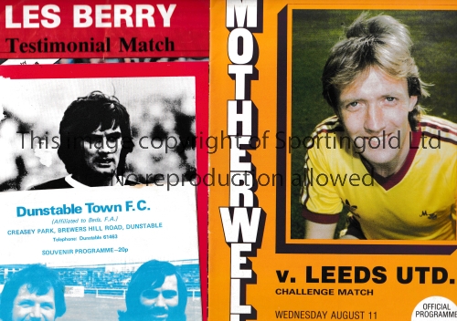 GEORGE BEST Five programmes in which George Best appeared: Motherwell v Leeds 11/8/1982, Reading v