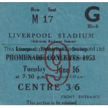 LIVERPOOL Ticket at Liverpool Stadium for the Liverpool Philharmonic Society Promenade Concerts 16/