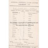 ARSENAL Small single sheet programme for the home FA Youth Cup tie v Charlton Ath. 4/1/1967,