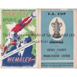 1948 FA CUP FINAL & SEMI-FINAL Programme for Derby v Man. Utd. At Sheffield Weds. FC 13/3/1948,