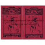ARSENAL Two home programmes for season 1936/7 season v. Liverpool and Derby County, both very