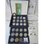 EURO 1996 An Official Euro 1996 Blue presentation case with 12 silver coins made by the Royal