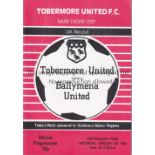 GEORGE BEST Programme for Best's only game for Tobermore United at home v Ballymena United 28/1/1984