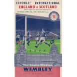 ENGLAND / DUNCAN EDWARDS Programme England v Scotland Schools International 5/4/1952. Duncan Edwards