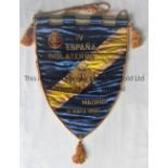 SPAIN / ENGLAND PENNANT 1955 A magnificent 23 x 16 ins pennant believed to be the original pennant