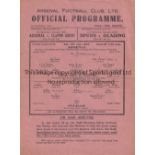 ARSENAL V FULHAM 1943 Single sheet programme for the Arsenal home FL South match 9/1/1943,