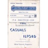 AMATEUR CUP FINAL PALACE Programme Casuals v Ilford FA Amateur Cup Final at Selhurst Park (