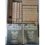 TENNIS A complete run of 31 Ayres Lawn Tennis Almanacks from 1908-1938. These almanacks cover all