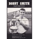 BOBBY SMITH TESTIMONIAL Programme for Edgware Town v England All-Stars 13/10/1968 showing a