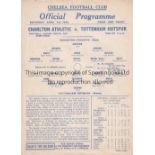 1944 WAR CUP S-F AT CHELSEA / CHARLTON V TOTTENHAM Single sheet programme 1/4/1944, very slightly