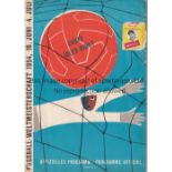 WORLD CUP 1954 Programme England v Uruguay 26/6/1954 in Basel. Includes cigarette sticker and