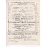 FA AMATEUR CUP FINAL 1923 Programme Evesham v London Caledonians Amateur Cup Final at Crystal Palace