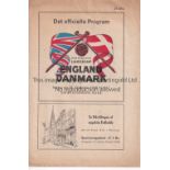 DENMARK V ENGLAND 1948 Programme for the International 26/9/1948. Generally good