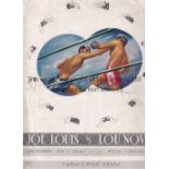 JOE LOUIS Programme v Lou Nova at the Polo Grounds, New York 29/9/1941, very slight vertical crease.