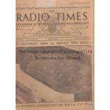 FA CUP FINAL 1930 Radio Times dated 18/4/1930 covering the FA Cup Final Arsenal v Huddersfield